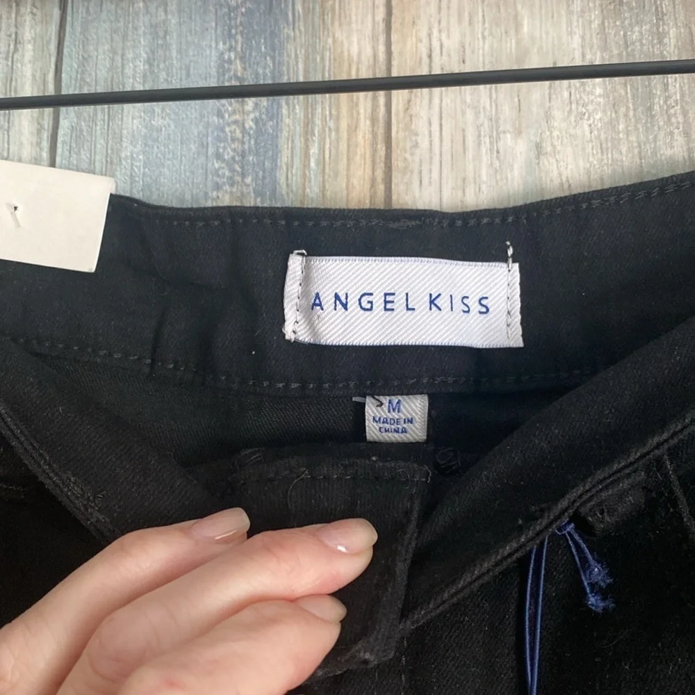 NWT Angel Kiss Black Wash Long Denim Skirt | Size Medium - Picture 7 of 8